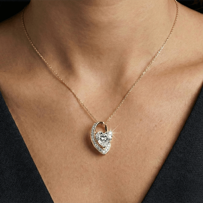 Heart-Shaped Diamond Pendant Necklace - Image 1