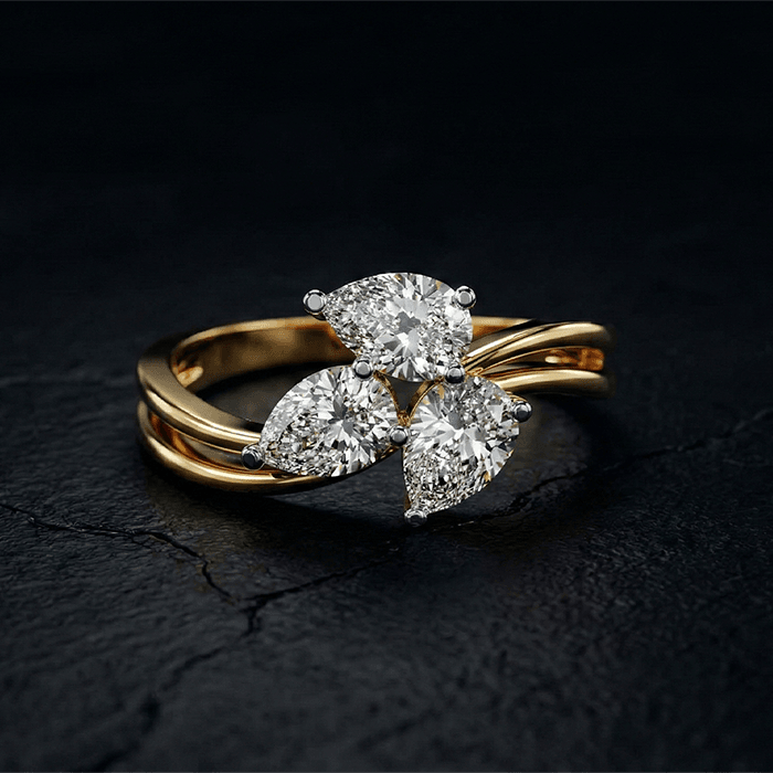 Trinity Pear Bloom Diamond Ring - Image 1