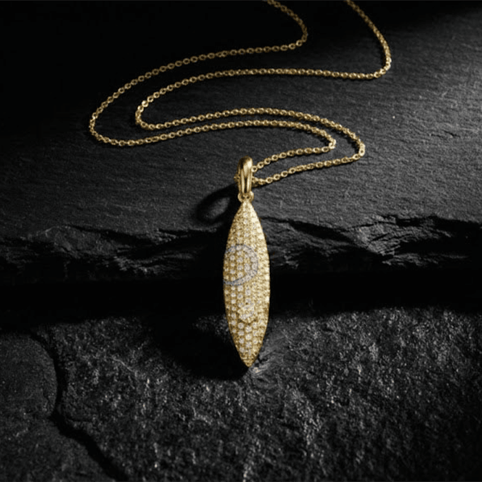 Marquise Pave Diamond Drop Pendant (Chain Not Included) - Image 1