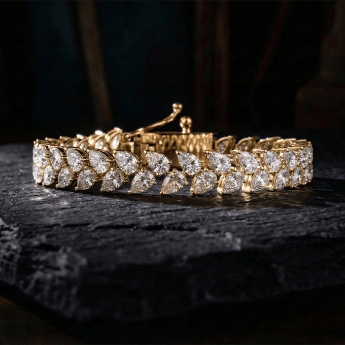 Luxury Pear Diamond Tennis Bracelet - Image 1