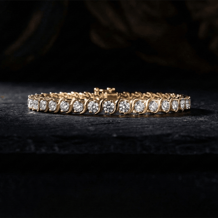 Wave Link Diamond Tennis Bracelet - Image 1