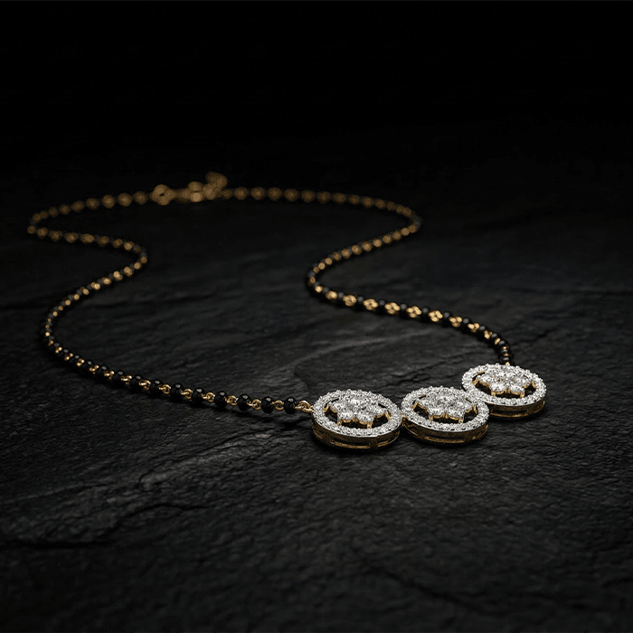 Triple Halo Diamond Mangalsutra Pendant (Chain Not Included) - Image 1