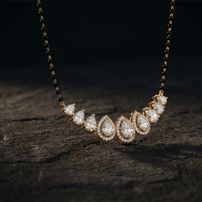 Pear Drop Diamond Mangalsutra Pendant (Chain Not Included) - Image 1