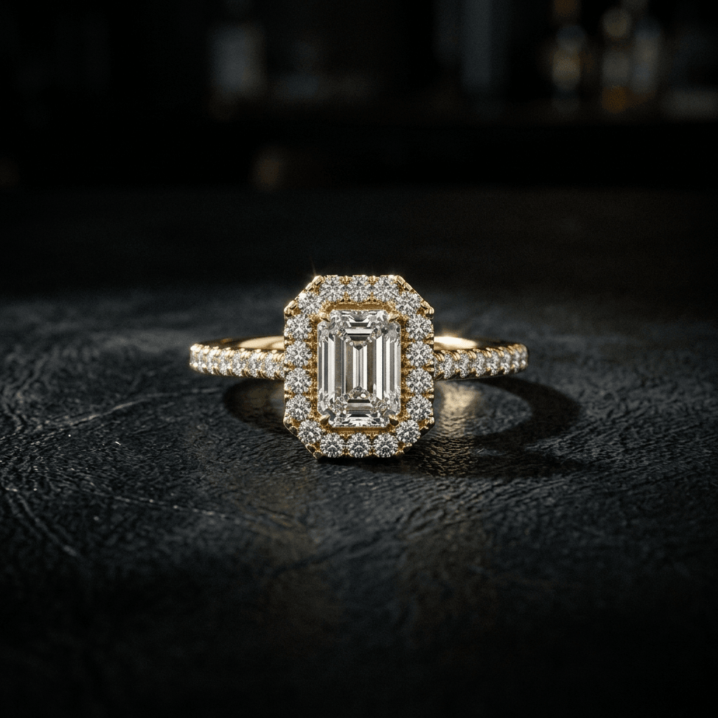 Emerald Halo Lab Diamond Leila Ring - Image 1